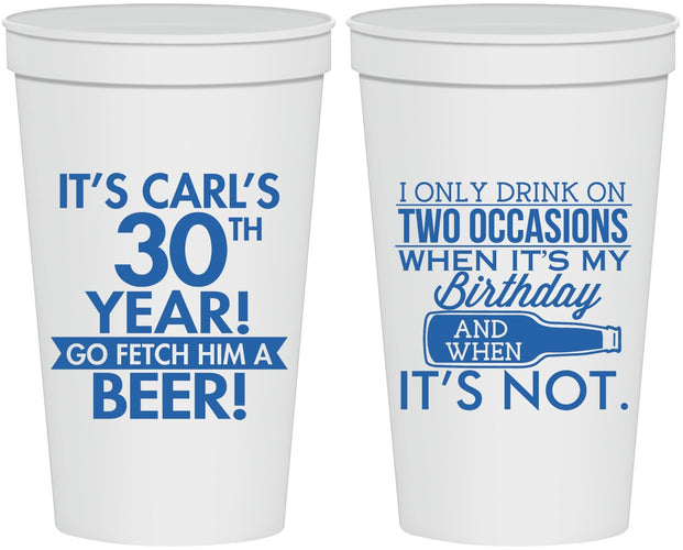 Personalized Birthday 22 oz Stadium Cups - 30th | 20170