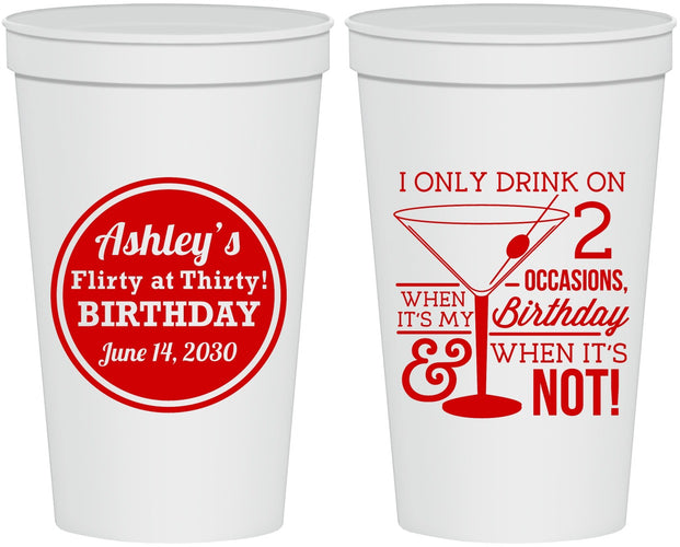 Personalized Birthday 22 oz Stadium Cups - 30th | 20172