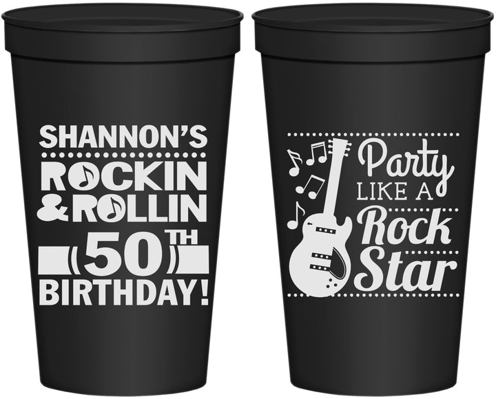 Personalized Birthday 22 oz Stadium Cups - 50th Rock Star | 20173