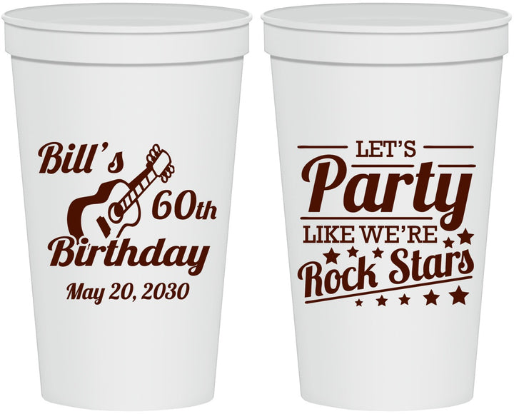 Personalized Birthday 22 oz Stadium Cups - 60th Rock Star | 20174