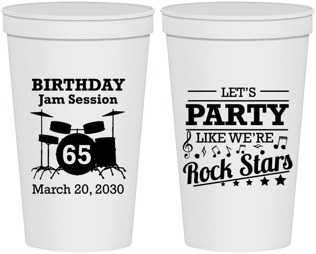 Personalized Birthday 22 oz Stadium Cups - 65th Rock Star | 20175