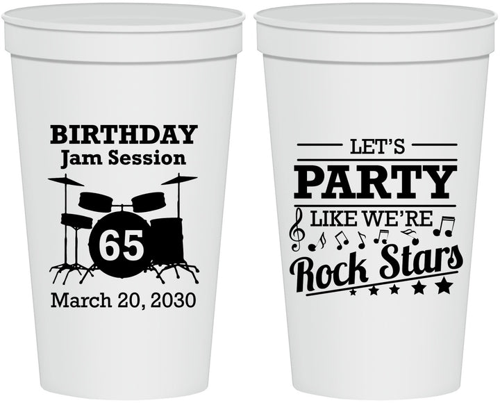 Personalized Birthday 22 oz Stadium Cups - 65th Rock Star | 20175