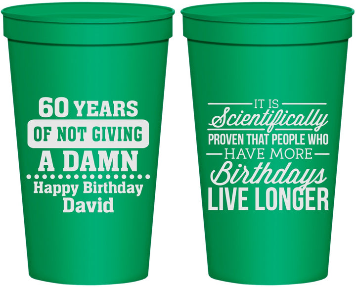 Personalized Birthday 22 oz Stadium Cups - 60th | 20180