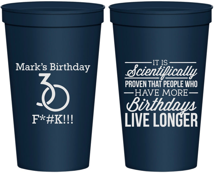 Personalized Birthday 22 oz Stadium Cups - 30th | 20181