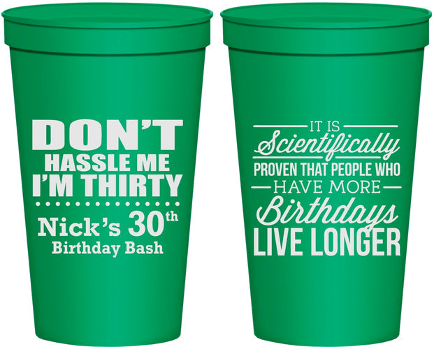 Personalized Birthday 22 oz Stadium Cups - 30th | 20182