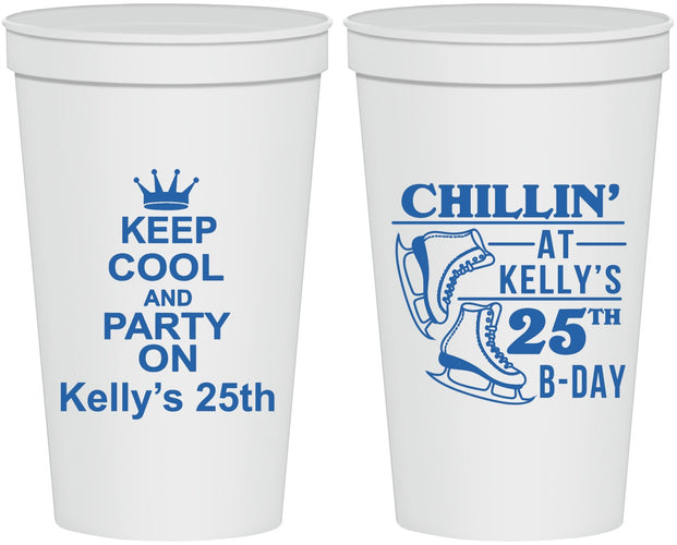 Personalized Birthday 22 oz Stadium Cups - 25th Ice Scating | 20185