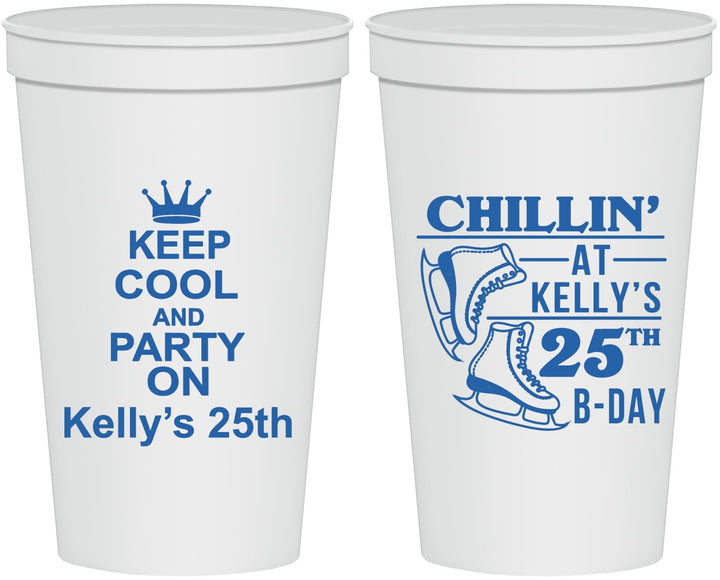 Personalized Birthday 22 oz Stadium Cups - 25th Ice Scating | 20185