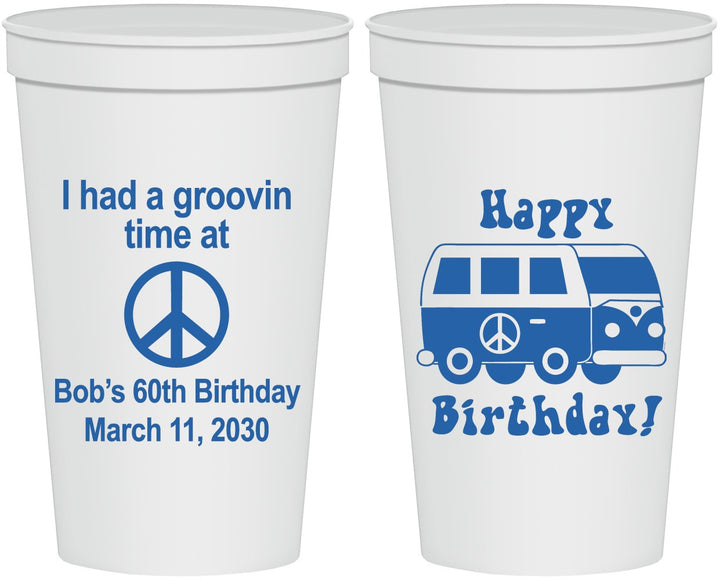Personalized Birthday 22 oz Stadium Cups - 60th | 20186