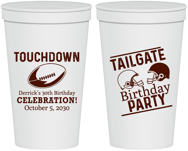 Personalized Birthday 22 oz Stadium Cups - 30th Football | 20189
