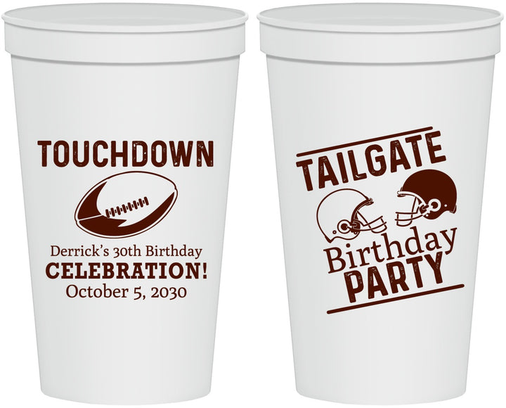 Personalized Birthday 22 oz Stadium Cups - 30th Football | 20189