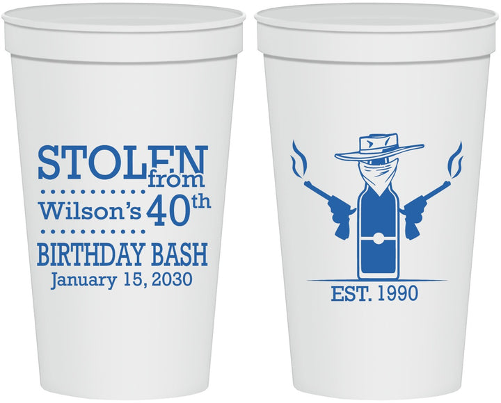 Personalized Birthday 22 oz Stadium Cups - 40th | 20193