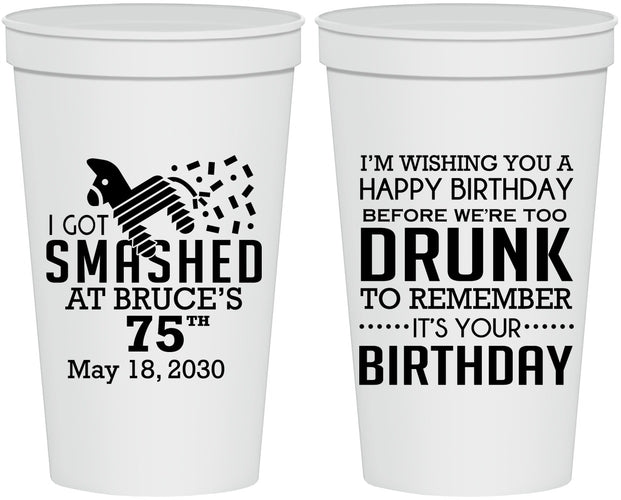 Personalized Birthday 22 oz Stadium Cups - 75th | 20195