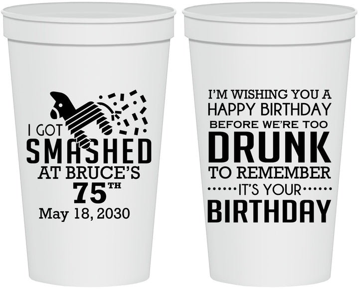 Personalized Birthday 22 oz Stadium Cups - 75th | 20195
