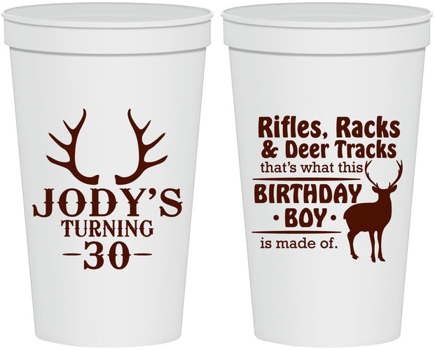 Personalized Birthday 22 oz Stadium Cups - 30th Hunting | 20196