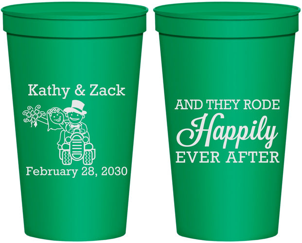 Personalized Wedding 22 oz Stadium Cups - Happily Ever After Tractor | 202