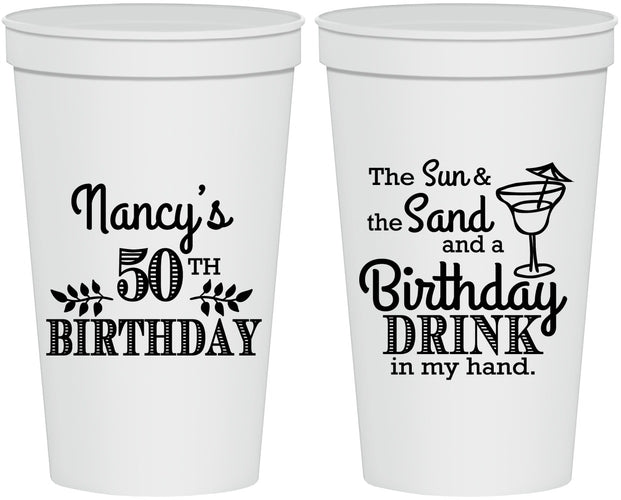 Personalized Birthday 22 oz Stadium Cups - 50th | 20203