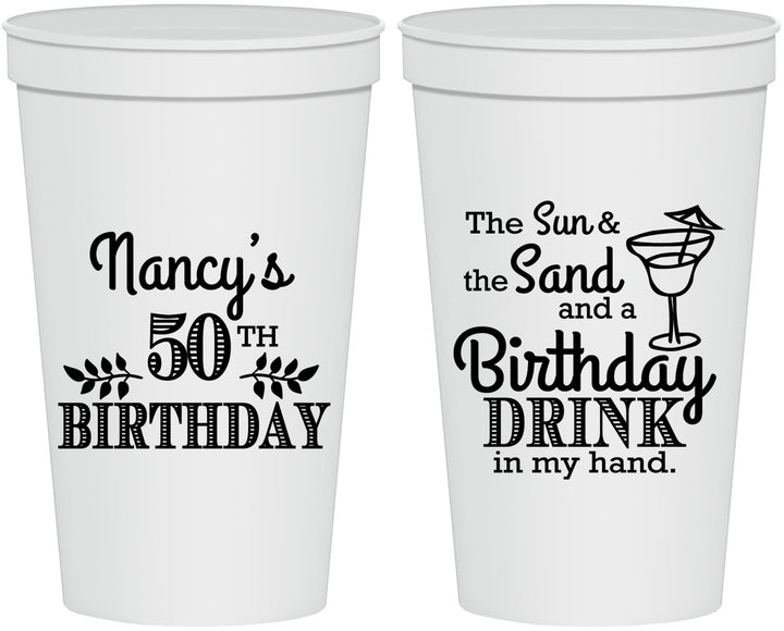 Personalized Birthday 22 oz Stadium Cups - 50th | 20203