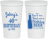 Personalized Birthday 22 oz Stadium Cups - 40th Sun Sand Beer | 20204