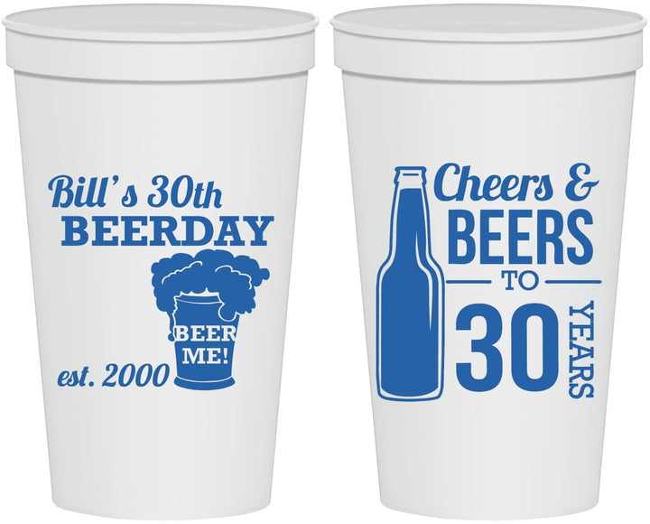 Personalized Birthday 22 oz Stadium Cups - 30th | 20215