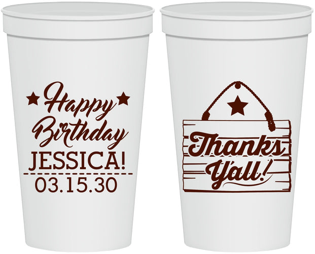 Personalized Birthday 22 oz Stadium Cups - Country Farm | 20221