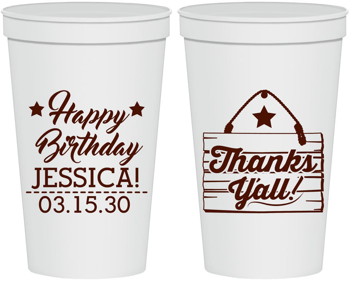 Personalized Birthday 22 oz Stadium Cups - Country Farm | 20221