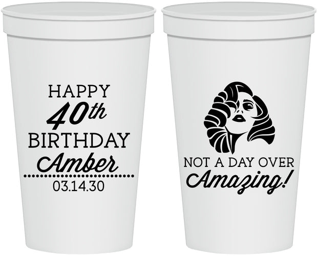 Personalized Birthday 22 oz Stadium Cups - 40th | 20222
