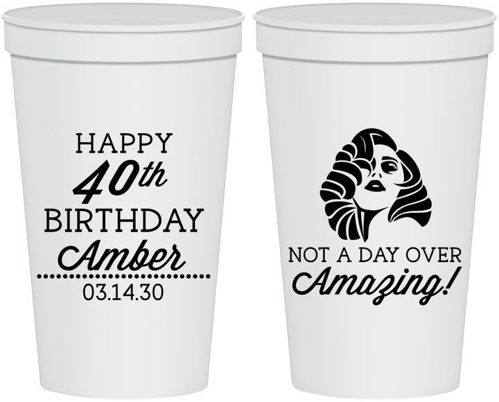 Personalized Birthday 22 oz Stadium Cups - 40th | 20222