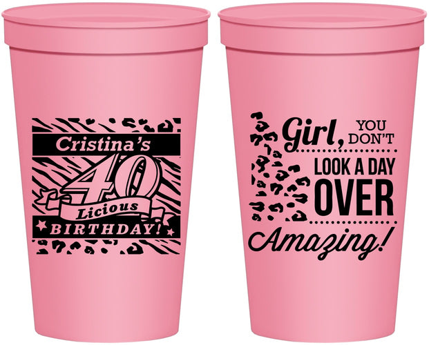 Personalized Birthday 22 oz Stadium Cups - 40th | 20224