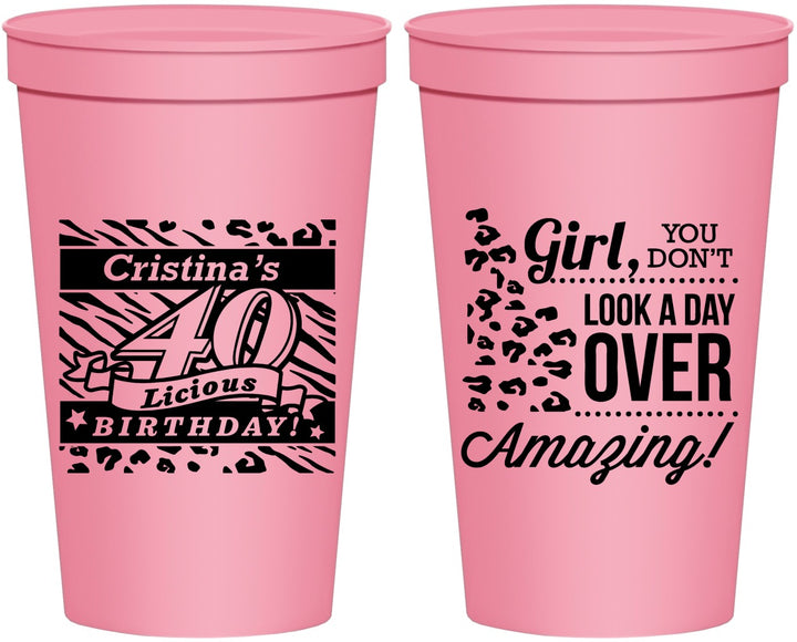 Personalized Birthday 22 oz Stadium Cups - 40th | 20224