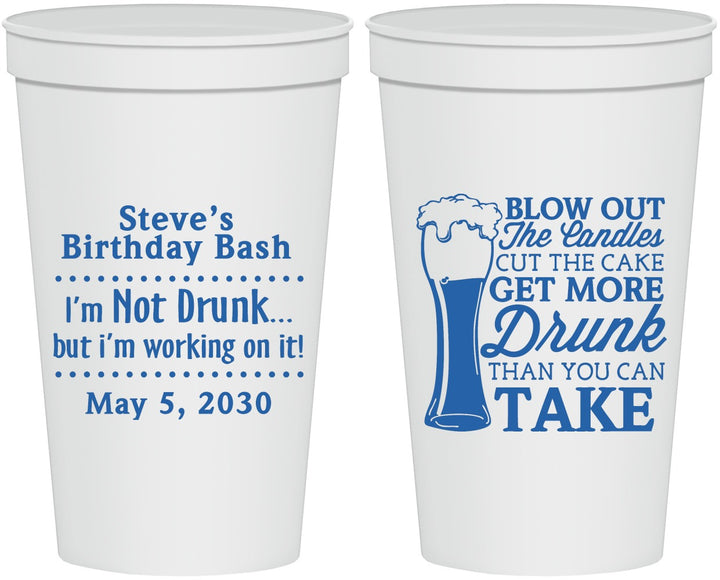 Personalized Birthday 22 oz Stadium Cups - Beer Drunk | 20230