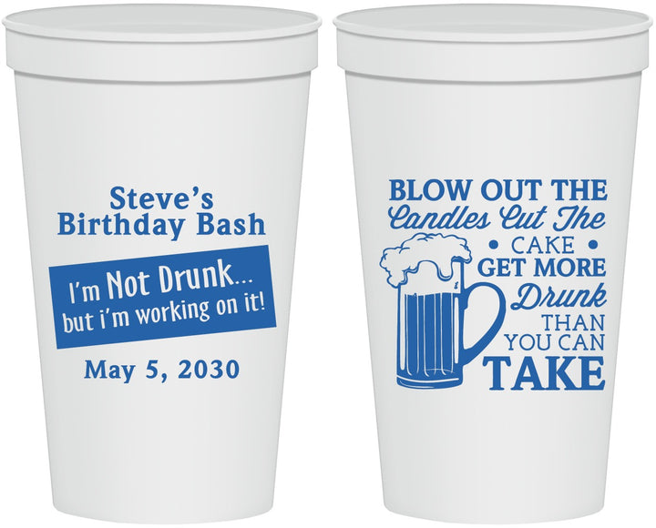 Personalized Birthday 22 oz Stadium Cups - Beer Drunk | 20232