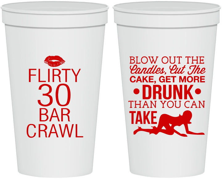 Personalized Birthday 22 oz Stadium Cups - 30th Bar Crawl | 20233