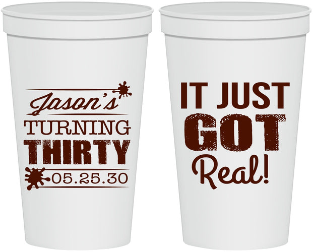 Personalized Birthday 22 oz Stadium Cups - 30th | 20235