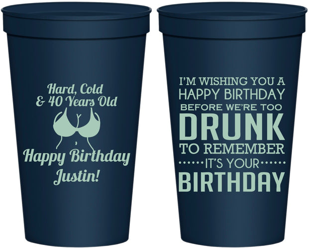Personalized Birthday 22 oz Stadium Cups - 40th | 20237