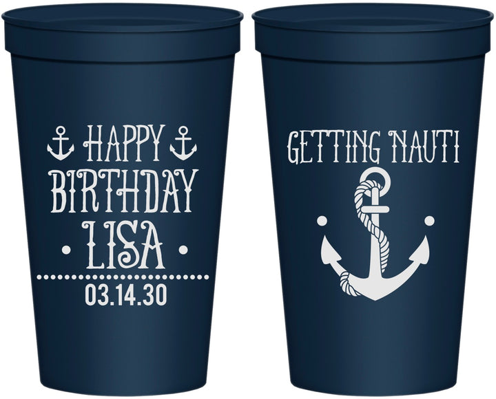 Personalized Birthday 22 oz Stadium Cups - Getting Nauti | 20239