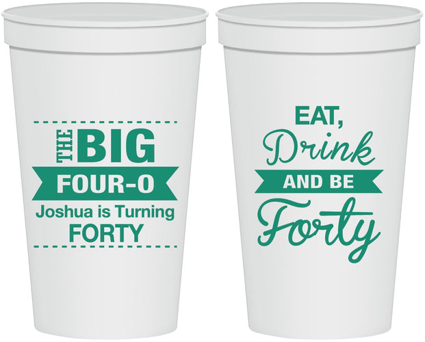 Personalized Birthday 22 oz Stadium Cups - 40th | 20243