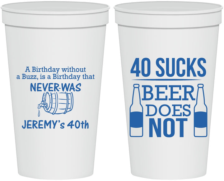 Personalized Birthday 22 oz Stadium Cups - 40th | 20247