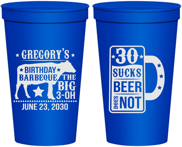 Personalized Birthday 22 oz Stadium Cups - 30th | 20248