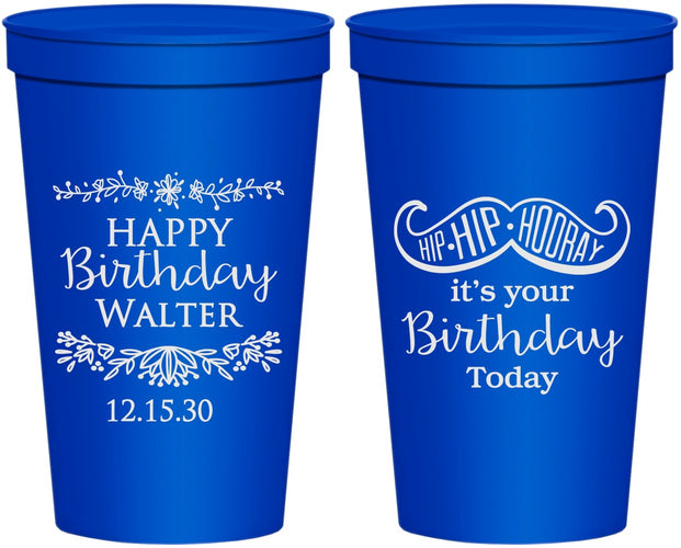 Personalized Birthday 22 oz Stadium Cups - Hip Hip Hooray | 20250