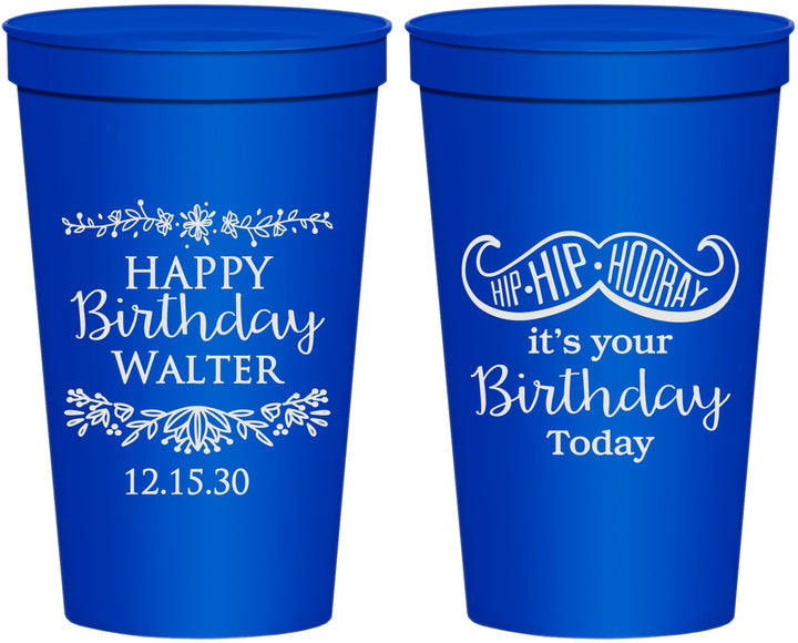 Personalized Birthday 22 oz Stadium Cups - Hip Hip Hooray | 20250