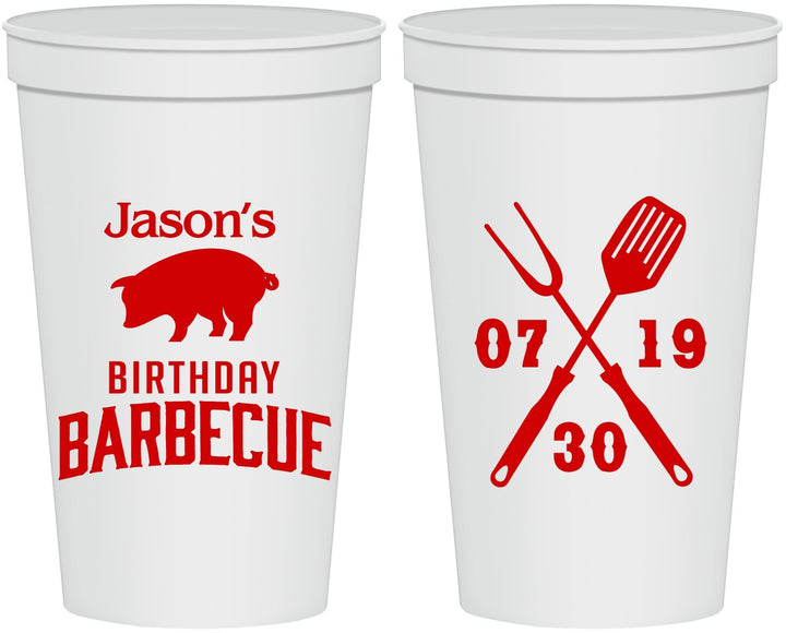 Personalized Birthday 22 oz Stadium Cups - Barbeque Bbq | 20253