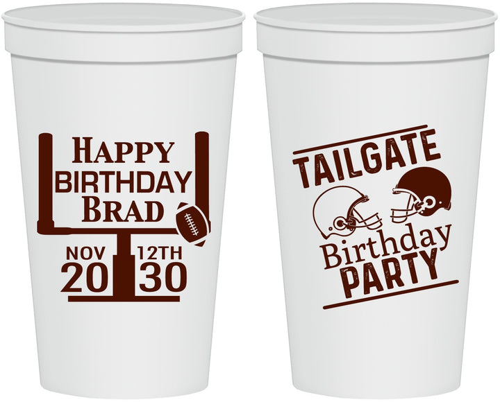 Personalized Birthday 22 oz Stadium Cups - Football | 20256