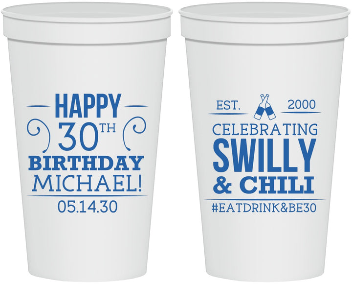Personalized Birthday 22 oz Stadium Cups - 30th | 20257
