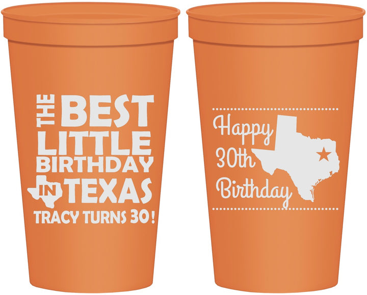 Personalized Birthday 22 oz Stadium Cups - 30th Texas | 20265