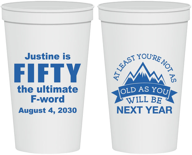 Personalized Birthday 22 oz Stadium Cups - 50th | 20268