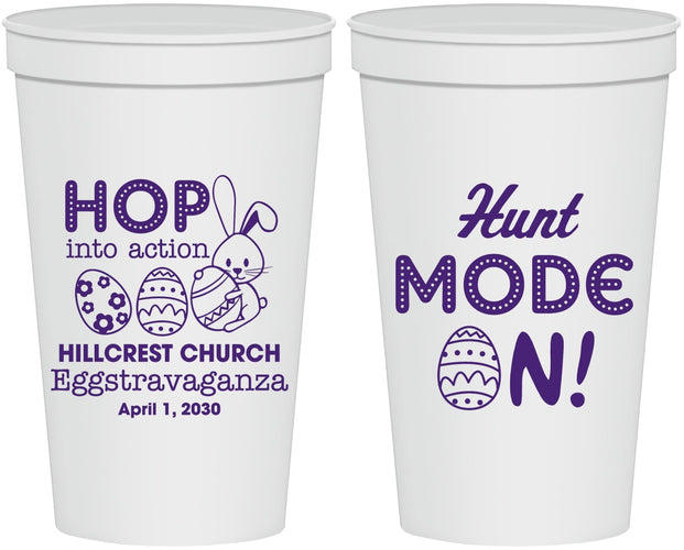 Personalized Easter 22 oz Stadium Cups - Hunt Mode On Bunny | 210000