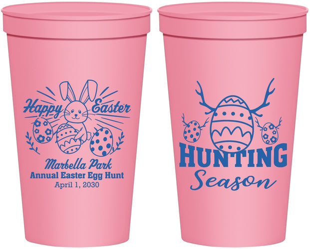 Personalized Easter 22 oz Stadium Cups - Bunny Egg Hunt | 210003