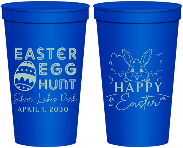 Personalized Easter 22 oz Stadium Cups - Egg Hunt Bunny | 210005