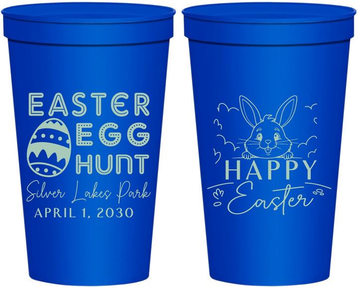 Personalized Easter 22 oz Stadium Cups - Egg Hunt Bunny | 210005