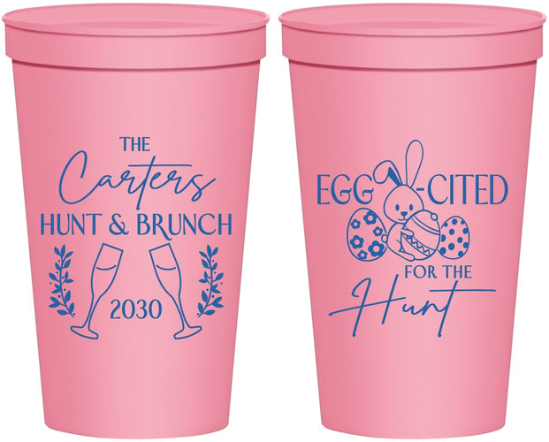 Personalized Easter 22 oz Stadium Cups - Eggcited For Hunt Bunny | 210011